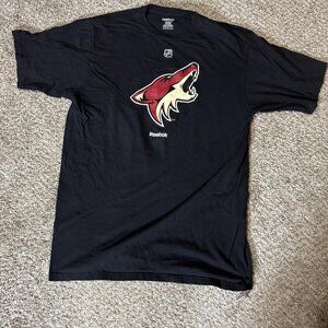 Arizona Coyotes Shirt Mens Large Black NHL Hockey Reebok Tee T-Shirt 100% Cotton